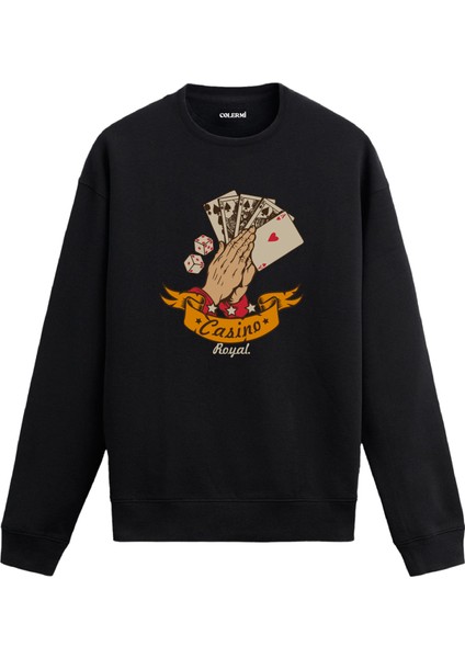 Casino Temalı Tasarım Baskılı Unisex Sweatshirt