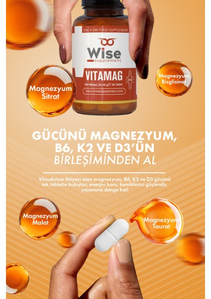 Vıtamag Magnezyum + Vitamin B6 + Vitamin K + Vitamin D3 30 Tablet fiyatları