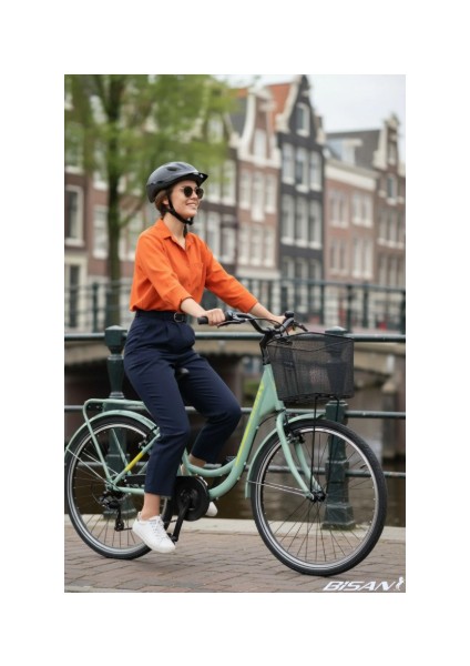 Sorrento-S Şehir Bisikleti 36 cm V 24 Jant 7 Vites Çağla Yeşili Sarı