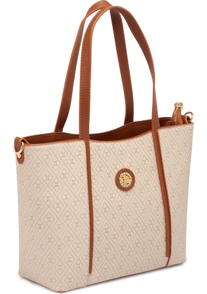 Bej Print Kadın Omuz Çantası - S1WPR0000804-S7G fiyatları