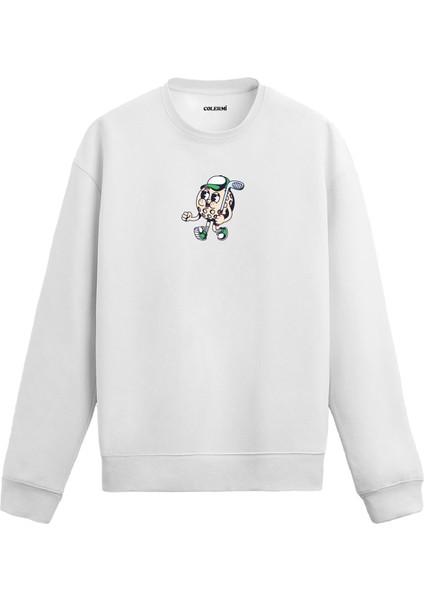 Tenis Temalı Karakter Tasarım Baskılı Unisex Sweatshirt
