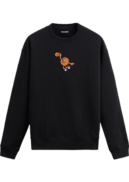Basketbol Figürlü Karakter Tasarım Baskılı Unisex Sweatshirt