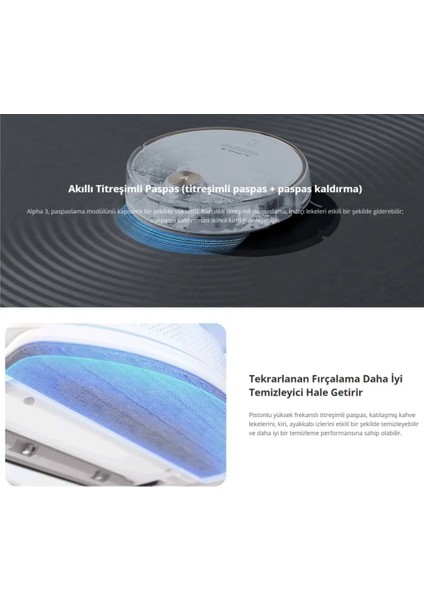 Alpha 3 Lazer Sensörlü Robot Süpürge ve Paspas (Resmi Distribütör Garantili)