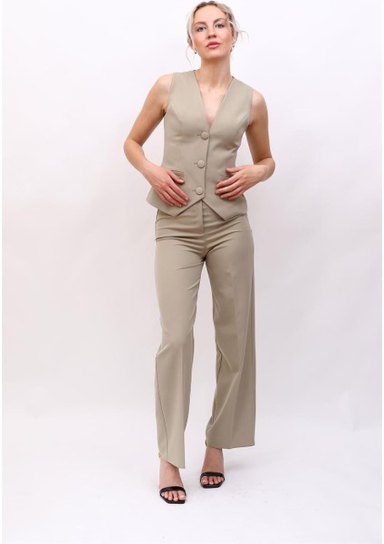 Klasik Yelek & Bol Paça Pantolon Takım-Bambu modelleri