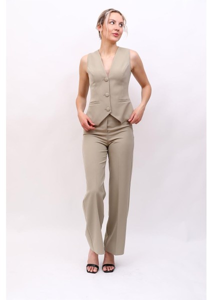 Klasik Yelek & Bol Paça Pantolon Takım-Bambu fırsatları