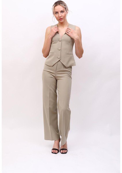 Klasik Yelek & Bol Paça Pantolon Takım-Bambu indirimleri