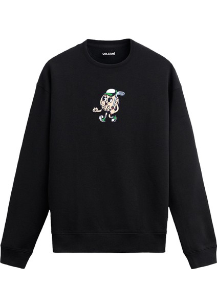 Tenis Temalı Karakter Tasarım Baskılı Unisex Sweatshirt