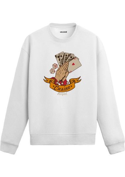 Casino Temalı Tasarım Baskılı Unisex Sweatshirt