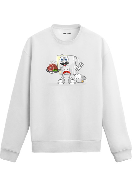Garson Robot Tasarım Baskılı Unisex Sweatshirt