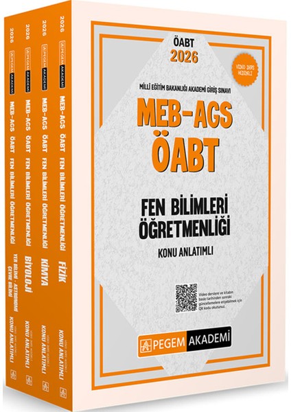 2026 Meb Ags Öabt Fen Bilimleri Öğretmenliği Konu Anlatımlı 4 KITAP(1382 Sayfa)-Ags Konu Soru Seti