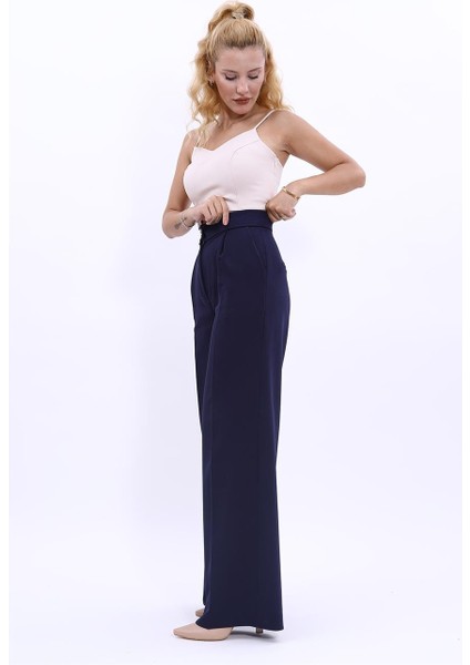 Korsaj Kemer Palazzo Pantolon-Lacivert fiyatları