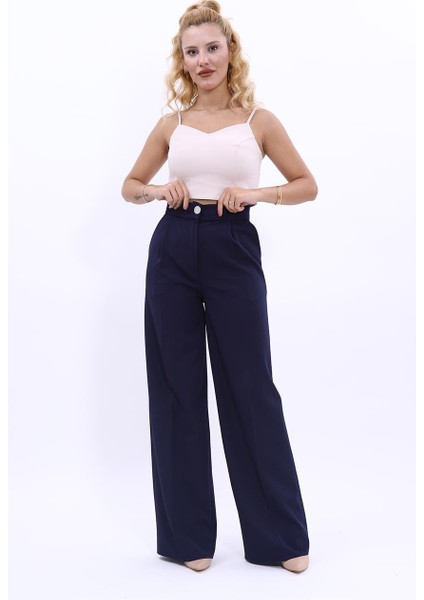 Korsaj Kemer Palazzo Pantolon-Lacivert indirimleri