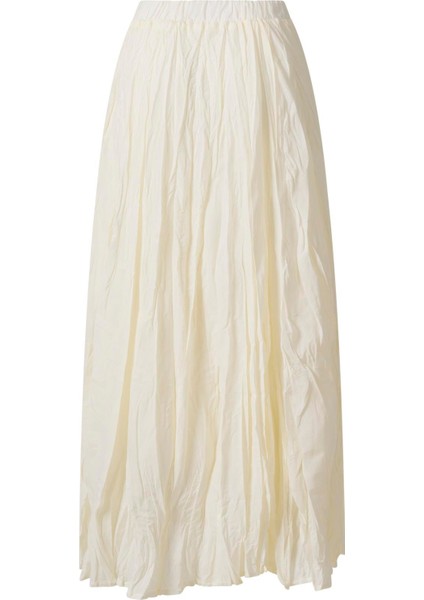 Kadın Ekru Beli Lastikli Midi Etek fiyatları