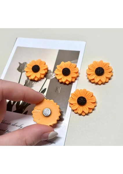 4 Adet Ay Çiçeği Model Buzdolabı Magneti Mıknatıslı Fotoğraf Tutucu Magnet fiyatları