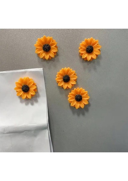 4 Adet Ay Çiçeği Model Buzdolabı Magneti Mıknatıslı Fotoğraf Tutucu Magnet modelleri