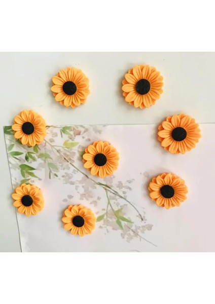 4 Adet Ay Çiçeği Model Buzdolabı Magneti Mıknatıslı Fotoğraf Tutucu Magnet indirimleri