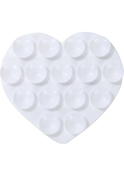 Vakumlu Telefon Tutucu Kalp Beyaz