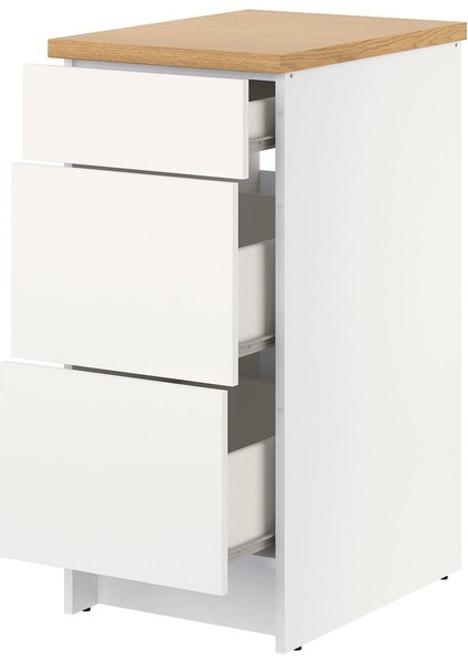 Çekmeceli Alt Dolap, Beyaz, 40 cm