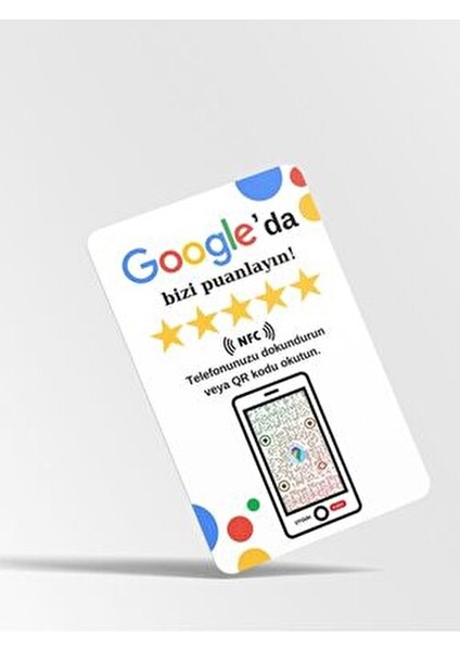 Google İşletme Yorum Kartı NFC ve QR Kod Özellikli 8.5cm x 5.5cm modelleri
