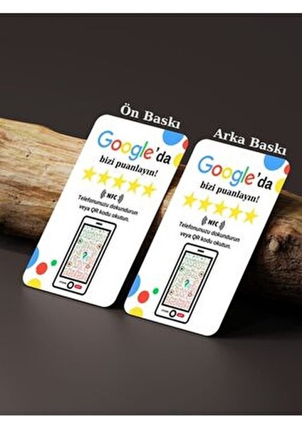Google İşletme Yorum Kartı NFC ve QR Kod Özellikli 8.5cm x 5.5cm fırsatları