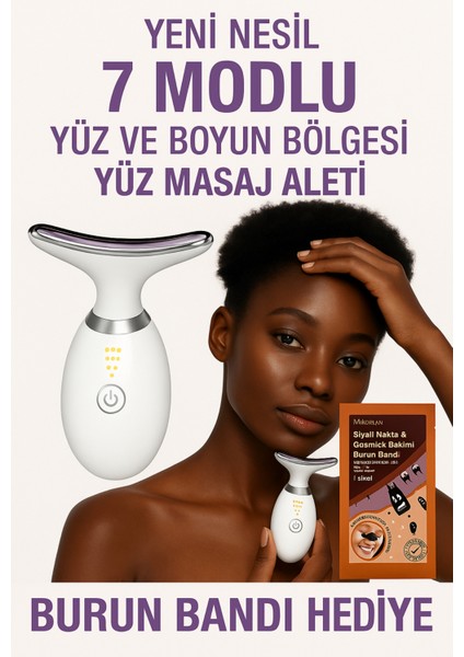 7 Farklı Işık Modlu Titreşimli Boyun ve Yüz Ems Güzellik Cihazı