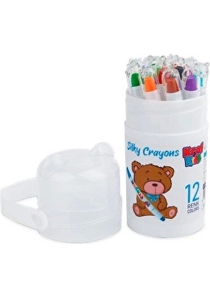 Kıds Pastel Boya Sılky Crayon 12 Renkli Set 14 cm Çap 5 cm Çocuklar İçin fırsatları
