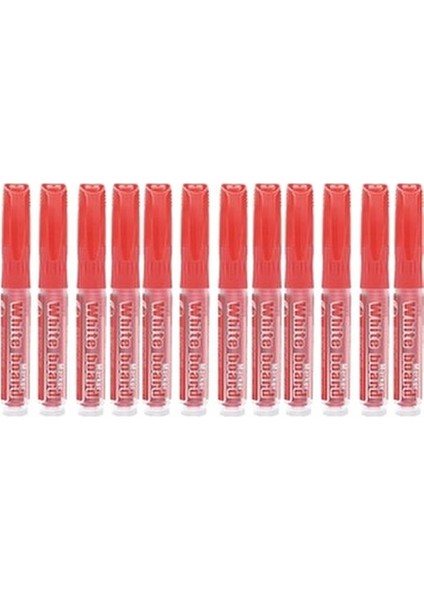 Kırmızı Tüplü Beyaz Tahta Kalemi 12 Adet Yuvarlak Uçlu Dayanıklı Tasarım fiyatları