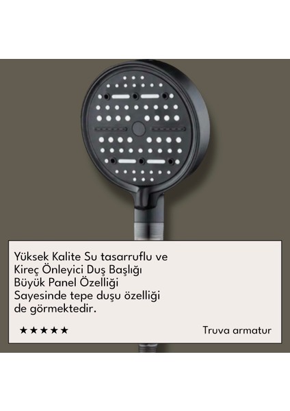 2 Adet Yedek Filtreli Su Tasarruflu Kireç Önlryici Özellikli Duş Başlığı Turbo Basınç Özellikli