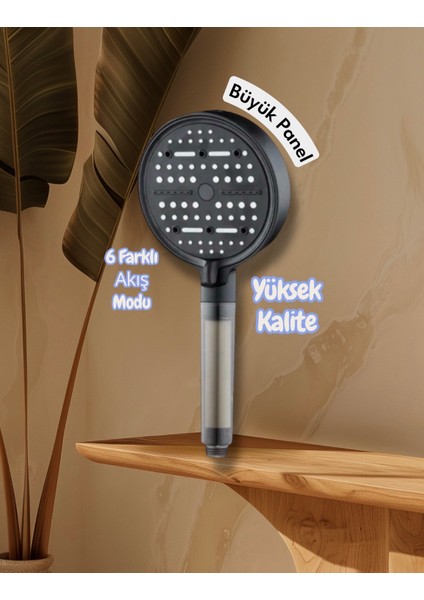 2 Adet Yedek Filtreli Su Tasarruflu Kireç Önlryici Özellikli Duş Başlığı Turbo Basınç Özellikli