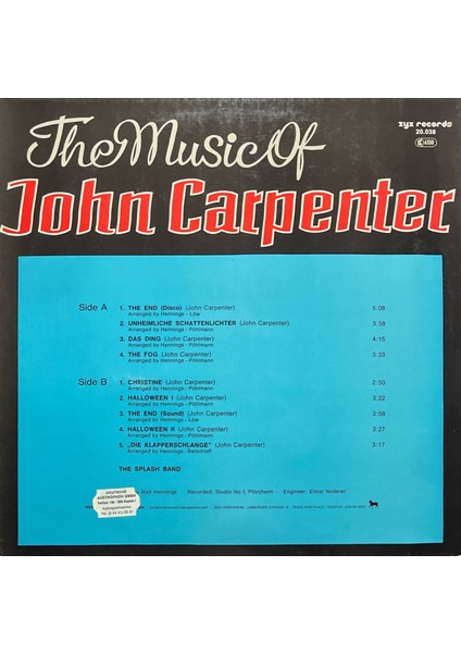John Carpenter The Music Of John Carpenter LP Plak fırsatları