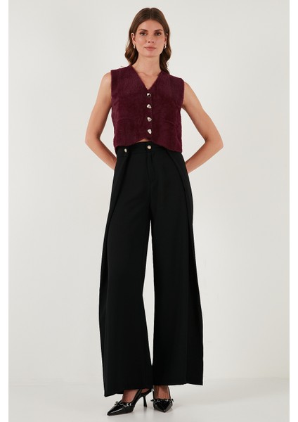 Regular Fit V Yaka Yumuşak Dokulu Düğmeli Yelek Bayan Yelek 4615241 fiyatları