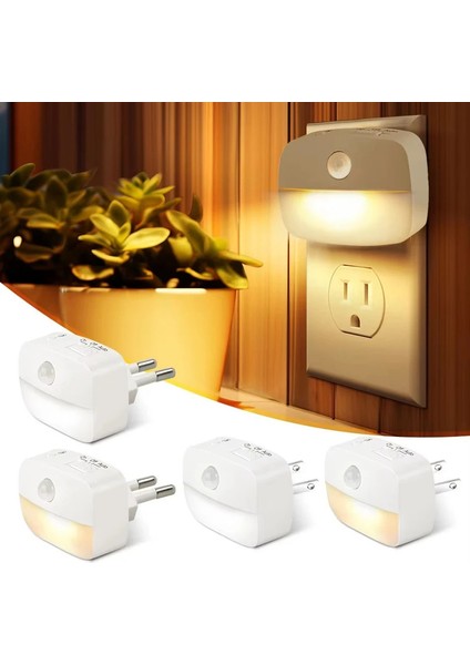 Hareket Sensörü LED Gece Işık Eu/us Socket 3 Modlar Oda Için Gece Lambası Mutfak Koridoru Insan Indüksiyonu Acil Durum Lightinemitting Renk: Ab Fiş (Yurt Dışından)