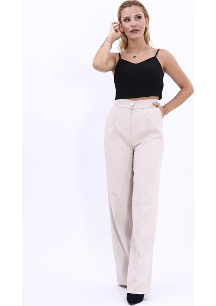 Korsaj Kemer Palazzo Pantolon-Bej fiyatları