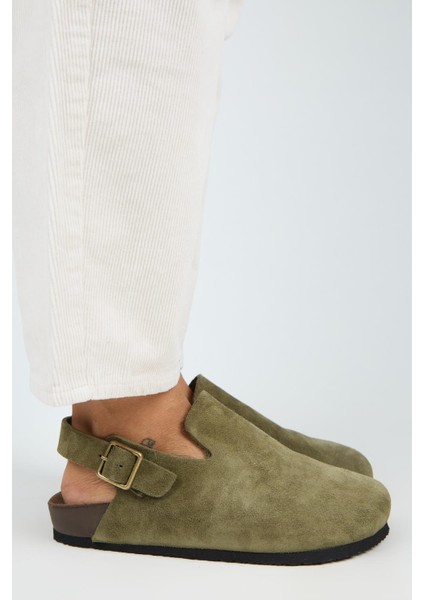 Holly 2 Kadın Deri Hakiki Deri Kemerli Tokalı Sabo Haki Sandalet fiyatları