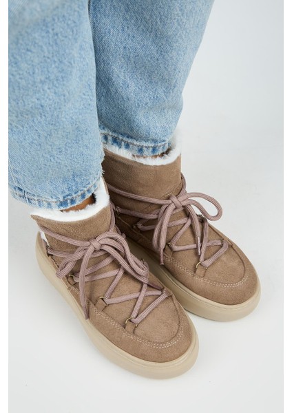 Haven Kadın Hakiki Deri Bağcıklı İçi Kürklü Vizon Bot fiyatları