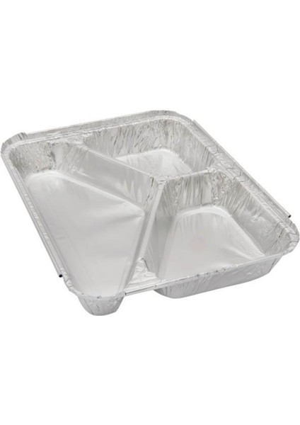 Üç Gözlü Alüminyum Kap 100'LÜ Paket 17,5X22,5X3 cm