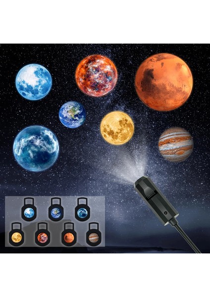 1 Lamba + 7 Gezegen Projeksiyonları Değiştirilebilir. Oda Tavanı Için Yaratıcı Atmosfer Gece Işığı (Yurt Dışından)