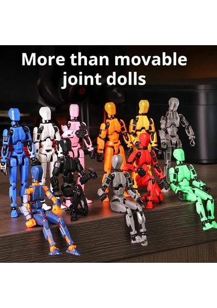 Dıy Çok Li Hareketli Shapeshift Robot Süslemeleri 3D Baskılı Manken Şanslı Karakter Aksiyon Figürleri Çocuklar Için Oyuncaklar Hediye Renk: Sarı (Yurt Dışından)