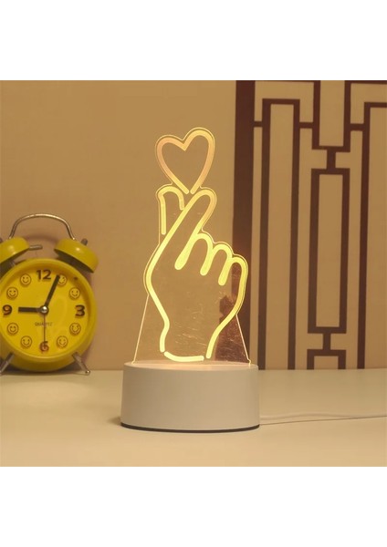 Düğün Doğum Günü Hediyesi Aşk 3D Akrilik Neon Sign USB Lad Lamp Çocuk Gece Işıkları Masa Lambası Sevgililer Günü Başucu Lambası Yayım Renk: 4 -Üç Elk (Yurt Dışından)