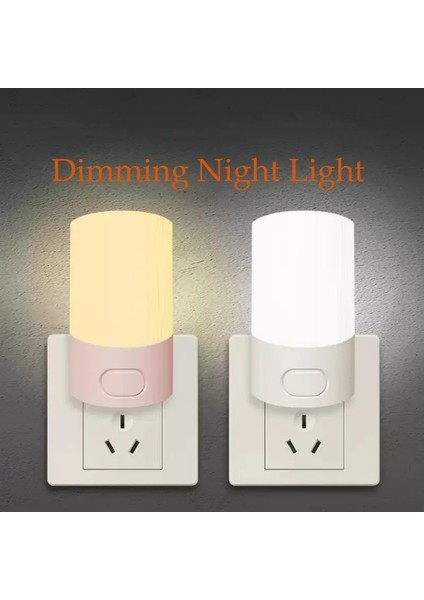 Sevimli Mini LED Gece Lambası Çocuklar Gece Işık Push Düğmesi Anahtar Başucu Yumuşak Bebek Gece Lambası Duvar Soket Lambası E/abd Fiş Dekorasyon Renk: Pembe/fiş: Eu (Yurt Dışından)