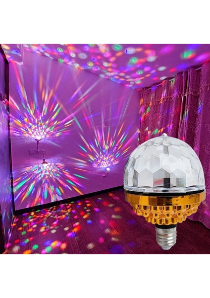 E27 Mini Dönen Büyülü Top Işığı Rgb Projeksiyon Lambası Partisi Dj Disko Top Işığı Ev Partisi Için Ktv Aşaması Düğün Aydınlatma Yayım Renk: E27-15/RENK: 3pcs (Yurt Dışından)