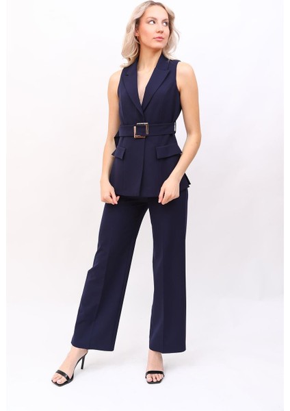 Erkek Yaka Yırtmaçlı Yelek-Lacivert fırsatları