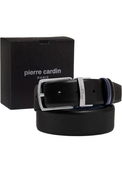 Siyah-Lacivert Çift Yönlü Deri Erkek Kemeri (En 3,5 cm) PCCİFT01L2D