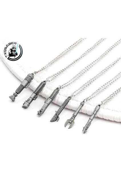 Obi Wan Kenobi Luke Skywalker Parçaları Için Txqsaber Mini Işın Kılıcı Kolye Kolye Kolye Metal Anahtarlık Aksesuarları Renk: Luke Ep7 Kolye (Yurt Dışından)