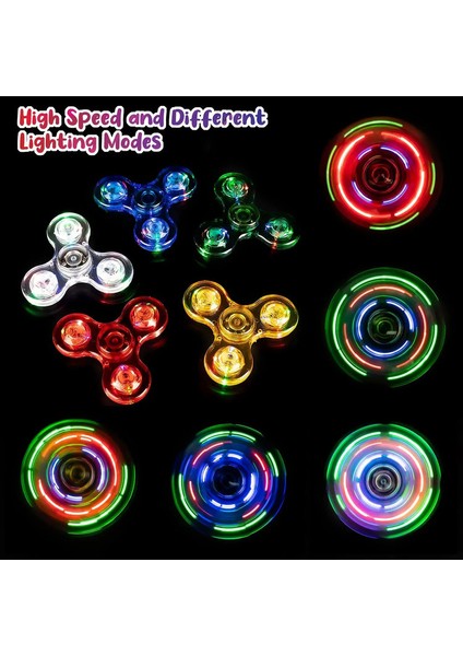 LED Hafif Fidget Spinner Parmak Oyuncak El Döner Karanlık Stres Azaltma ve Anksiyete Rahatlığı Çocuklar Için Renk: Mor (Yurt Dışından)