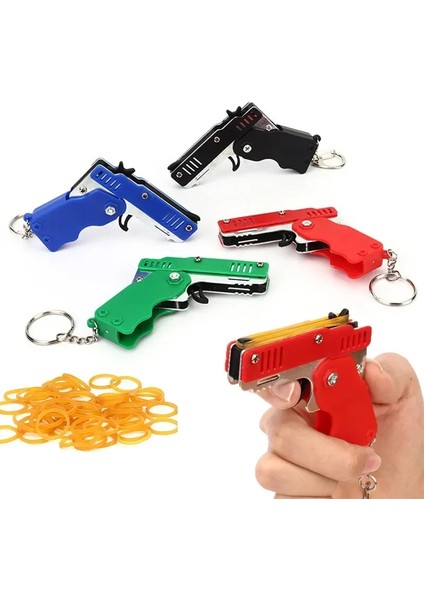 1pc Mini Anahtarlık Lastik Bant Oyuncak Atış Tabanca Alaşım Çocuk Açık Aktiviteleri Parti Oyunu Çocuklar Için Doğum Günü Hediyesi Renk: Dark Haki (Yurt Dışından)