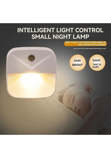 Akıllı Otomatik LED Gece Işığı: Enerji Tasarrufu Için Hareket Sensörü Alacakaranlıktan Şafağa Eklentiler Ev/hediyelik Renk: Sıcak Beyaz (Yurt Dışından)