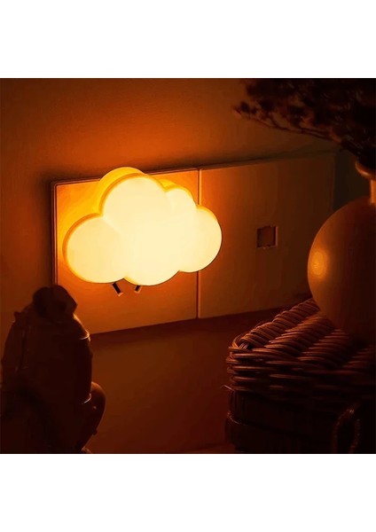 LED Bulut Akıllı Hareket Sensörü Gece Işıkları Odası Decoreu/us Fastıd Çocuk Yatak Odası Merdiven Koridor Çalışması Yatak Başlığı Gece Lambası Renk: Sıcak Beyaz (Ab Fişi) (Yurt Dışından)