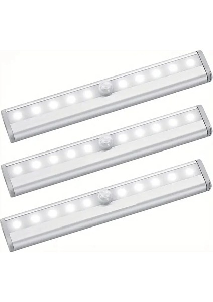 1pc/3pcs Hareket Sensörü Gece Işıkları Kablosuz LED Dolap Işıkları Dimmabable Gardırop Lambası Kiler Için Çalıştırılan Mutfak Mutfak Renk: 1 Adet Beyaz (Yurt Dışından)