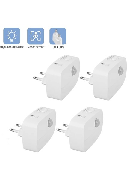 LED Gece Işık Mini Pir Hareket Sensörü Gece Lambası 3 Modlar Yatak Odası Başucu Işıkları Eu Fiş Dolap Yatak Odası Koridoru Banyo Maddesi Renk: Ab Fiş 1pcs (Yurt Dışından)